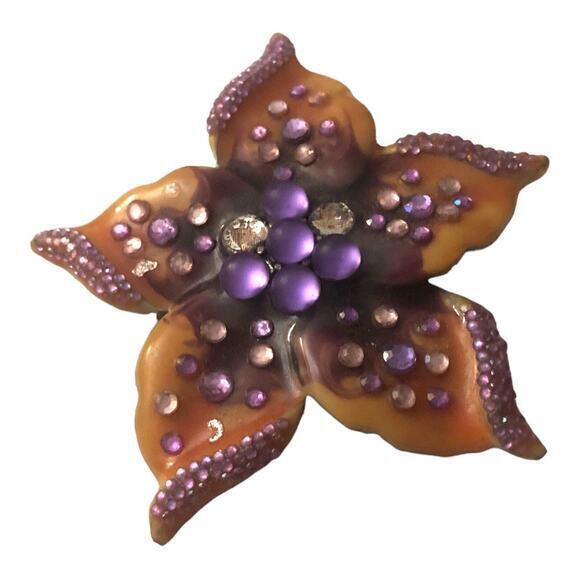 Vintage flower‎ brooch pin - Picture 1 of 4